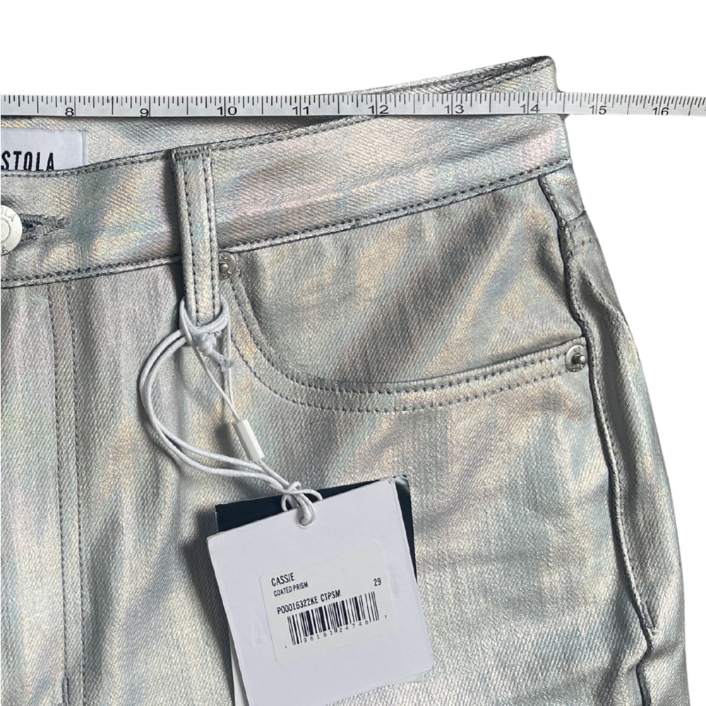 NWT Pistola High Rise Straight Cassie Coated Prism Jeans | Size 29 - Picture 7 of 15